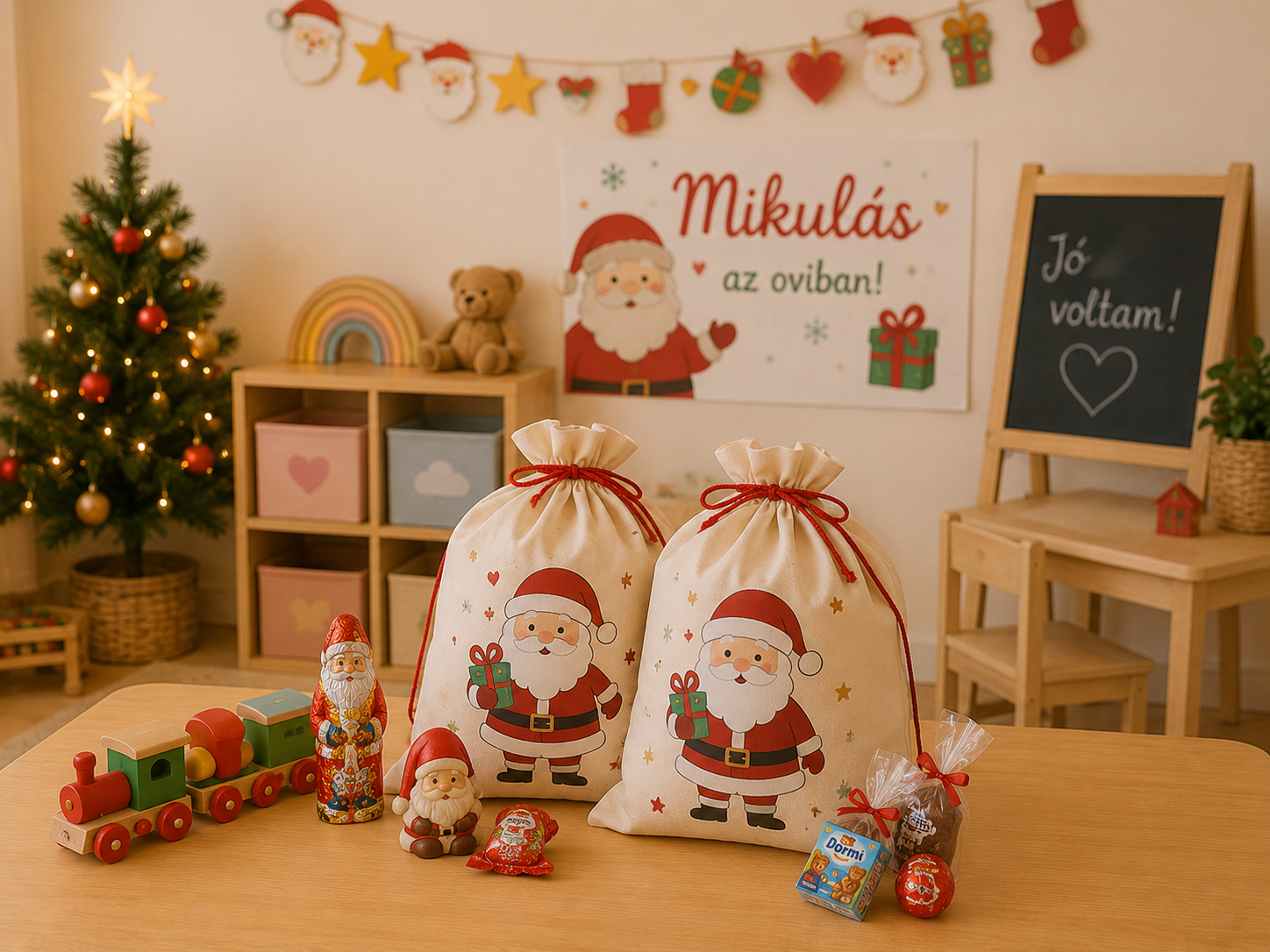 ovis mikulás, mikulás ajándék, mikulás sapka