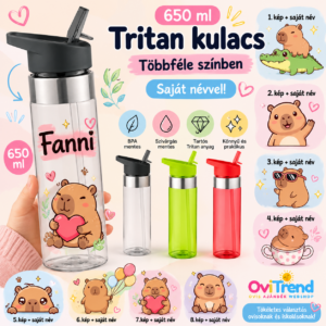ovis kulacs, capybaras, többféle mintával és többféle színben, egyedi névvel!